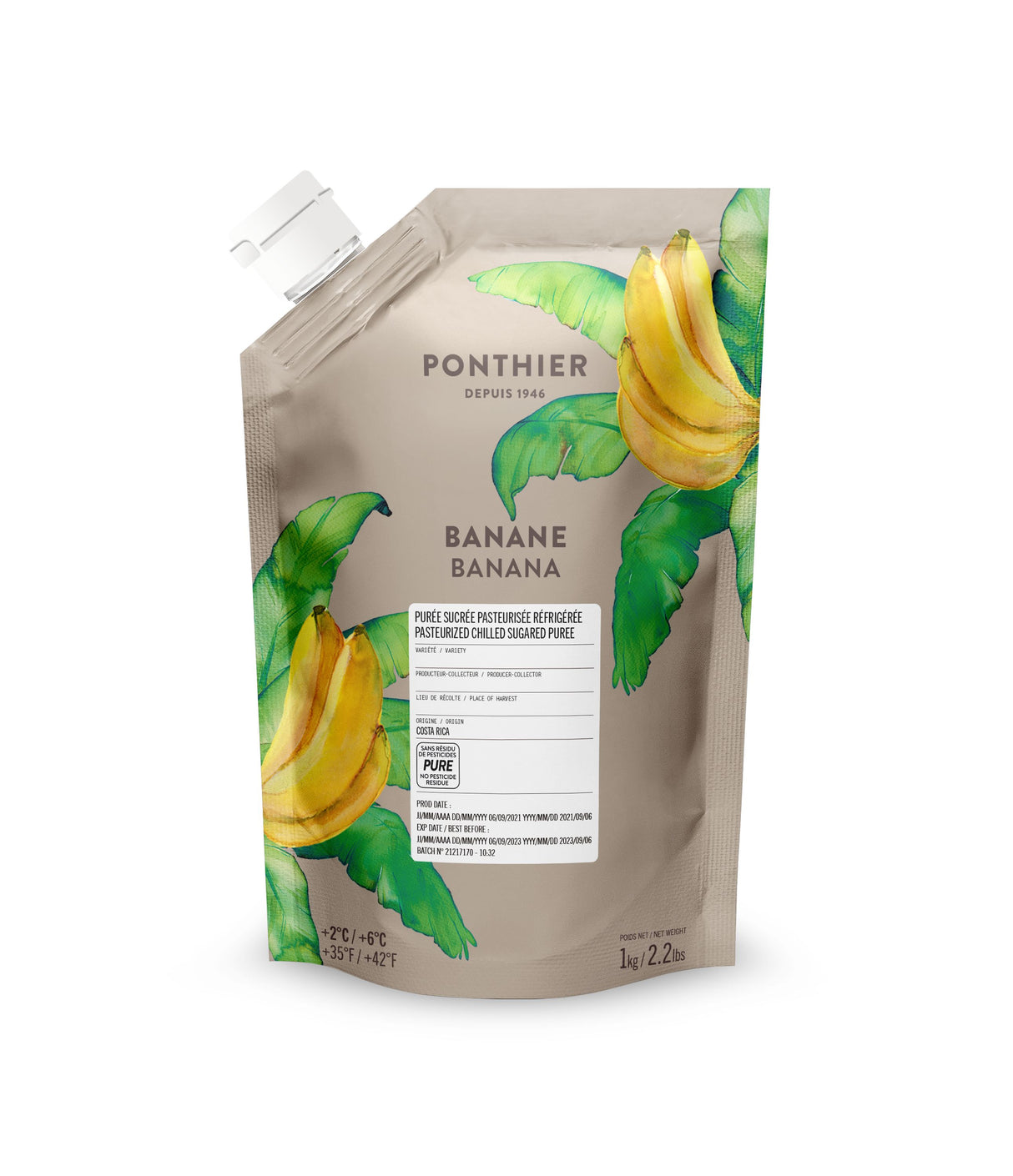 Bananenpüree von PONTHIER – Cremig-süß für Bowls, Kuchen & Cocktails Fruchtpüree Obstwelt