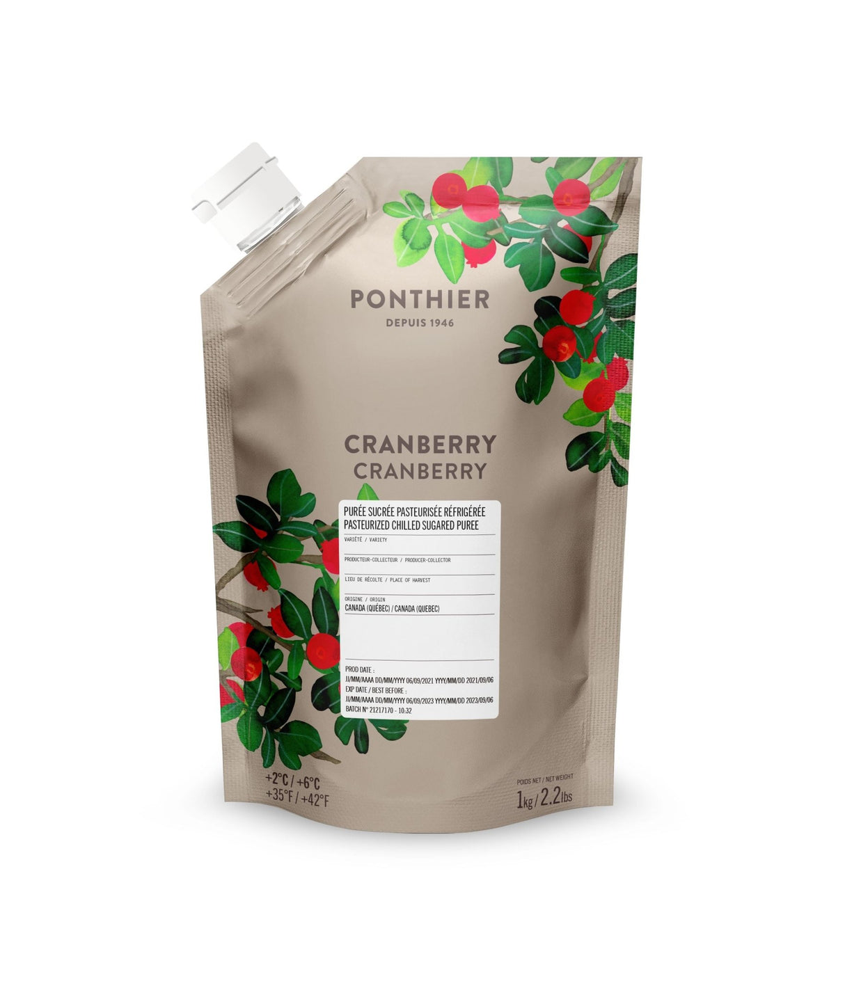 Cranberry Püree von PONTHIER – Fruchtig-herb für Bar & Patisserie Fruchtpüree Obstwelt