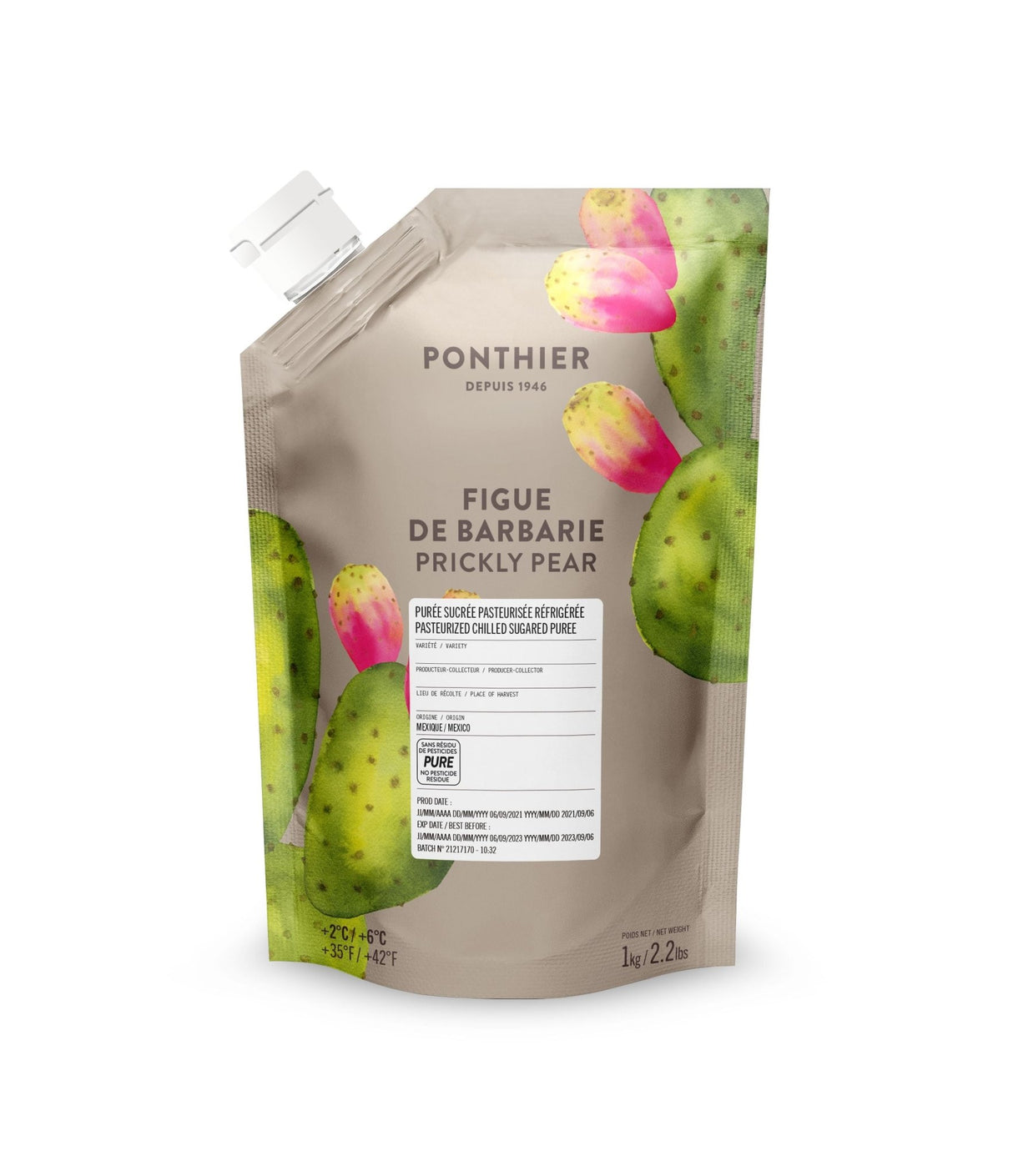 Kaktusfeigenpüree von PONTHIER – Exotik pur für Dessert & Bar Fruchtpüree Obstwelt