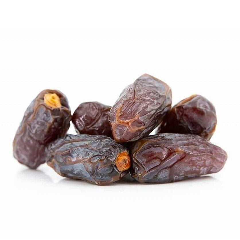 Premium Jumbo Medjool Datteln mit großer fleischiger Form und dunkelbrauner Schale
