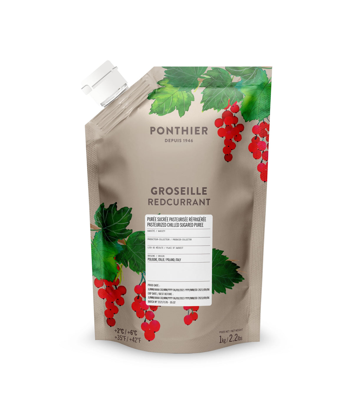 Rotes Johannisbeerpüree von PONTHIER – Frisch-säuerlich & intensiv Fruchtpüree Obstwelt