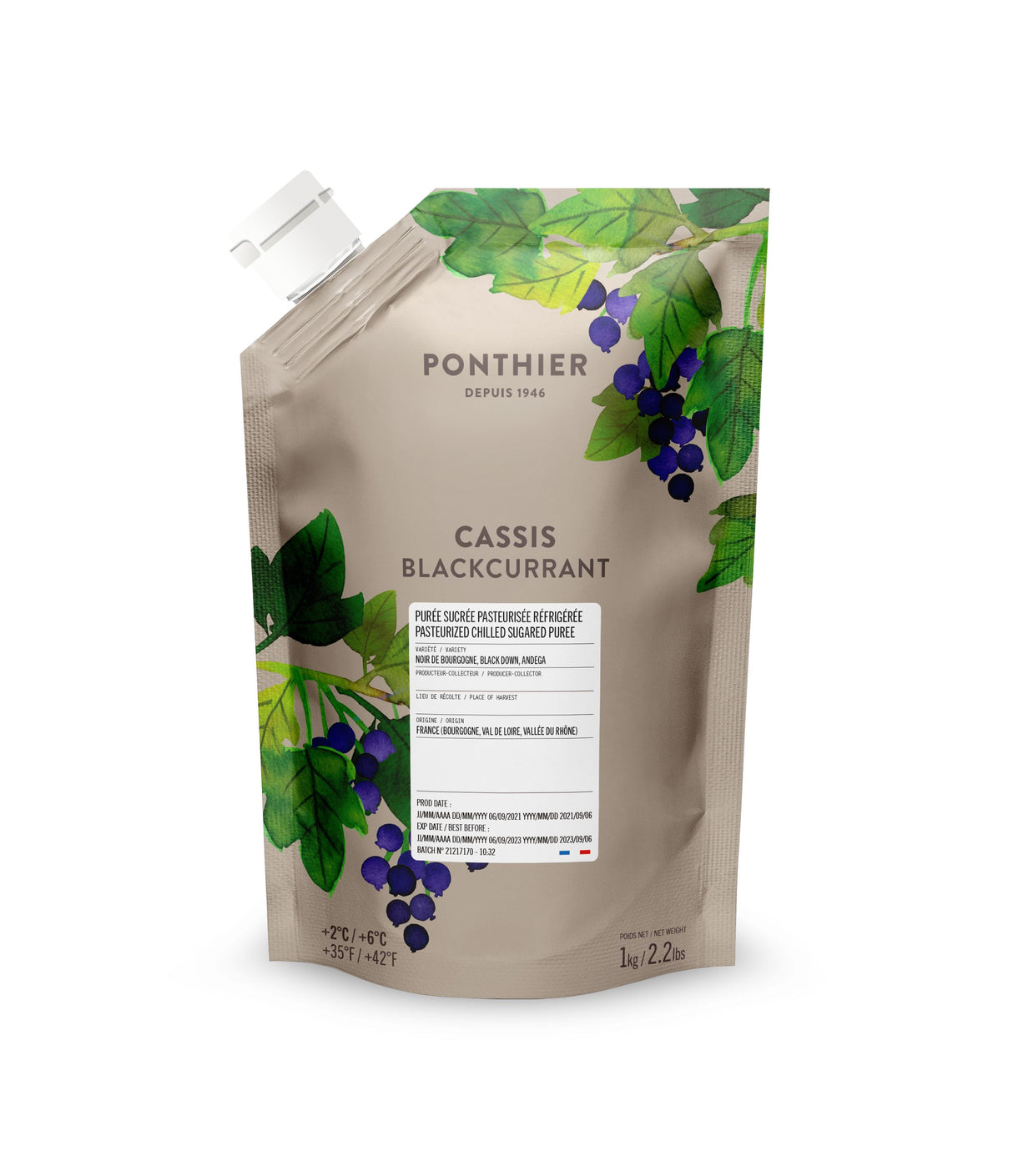 Schwarze Johannisbeerpüree von PONTHIER – Herb & intensiv für Dessert & Bar Fruchtpüree Obstwelt