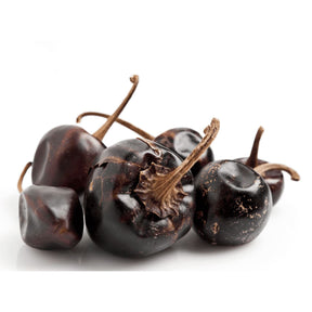 Getrocknete Cascabel Chilis mit runder dunkelroter Schale