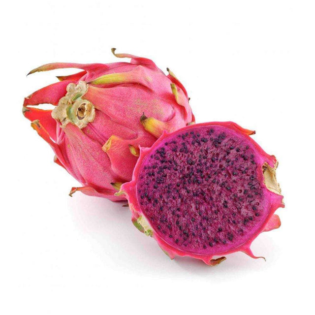 Drachenfrucht rotfleischig mit pink-roter Schale und rotem Fruchtfleisch