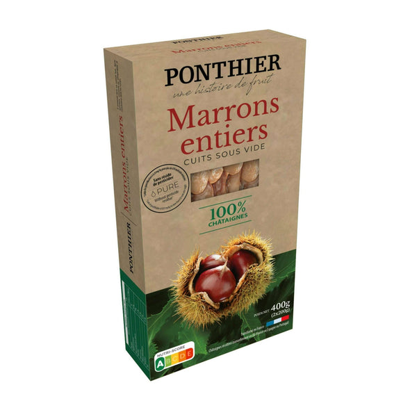Gekochte Maronen von PONTHIER 400 g – vakuum-gekochte Edelkastanien für Küche, Beilagen & Desserts
