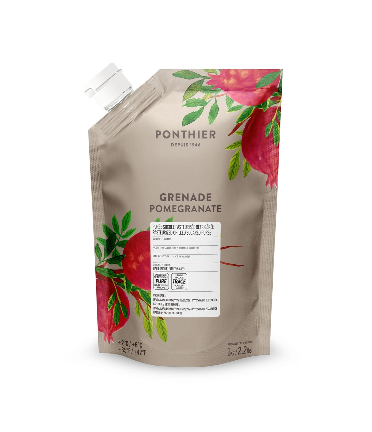 Granatapfelpüree von PONTHIER – Fruchtig-herb für Bar & Dessert Fruchtpüree Obstwelt 