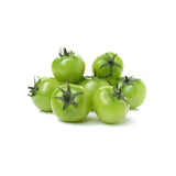 Grüne Strauchtomaten mit frischer grüner Farbe am Strauch