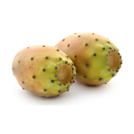 Aufgeschnittene Kaktusfeige mit essbaren kleinen Kernen