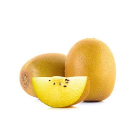 Kiwi Gold mit goldgelbem Fruchtfleisch und kleinen schwarzen Kernen