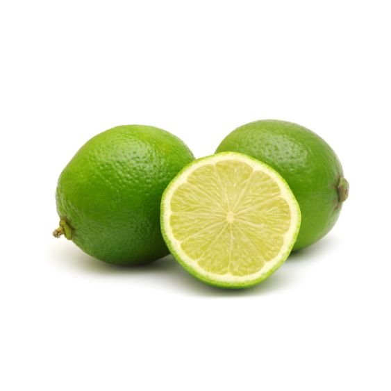 Aufgeschnittene Limette mit saftigem grünem Fruchtfleisch