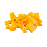 Aufgeschnittene Thai Mango mit saftigem nahezu faserfreiem Fruchtfleisch