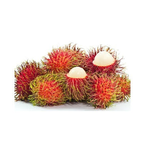 Frische Rambutan mit roter haariger Schale und exotischer Optik